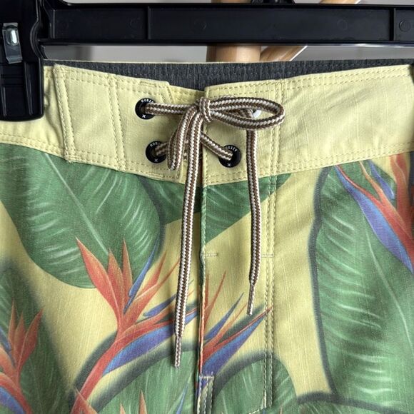 NWT Hurley Board Shorts Swim Phantom Quick Dry 4 Way Stretch Tropical 30 Yellow - Picture 6 of 12